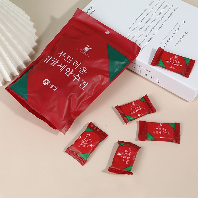 ผ้าขนหนูอัดเม็ด ผ้าเช็ดหน้าอัดเม็ด ละลายน้ำ ขนาดพกพา ใช้แล้วทิ้ง (พร้อมส่งจากไทย)