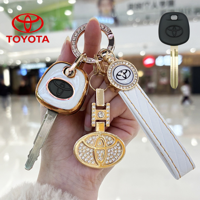 เคสกุญแจรถยนต์ Toyota เข้ากันได้กับ Toyota vios/camry/hilux champ 2024-2025/wish ฝาครอบกุญแจพวงกุญแจอุปกรณ์เสริม