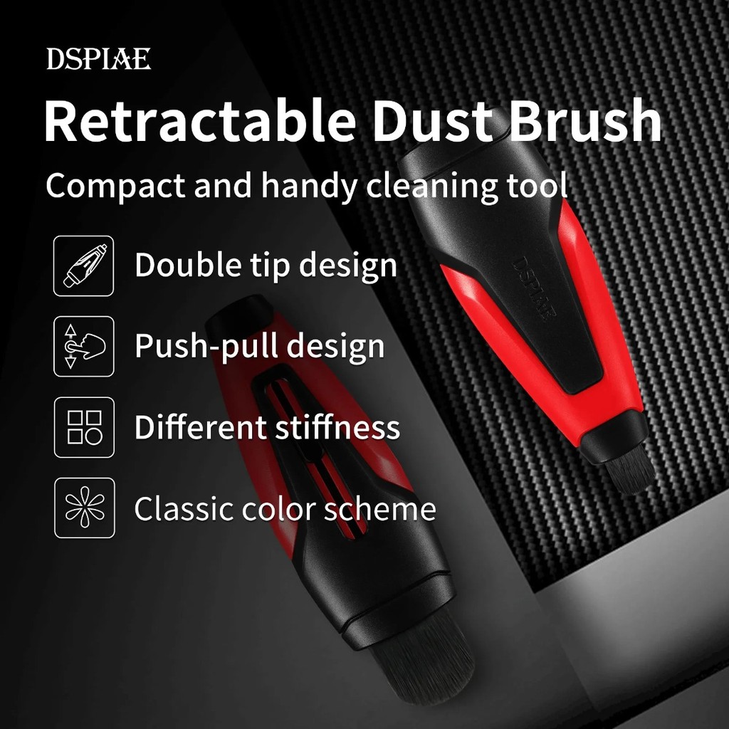 Dspiae PT-RDB Double-head Retractable Dust Brush Design Push-pull โครงสร้างสําหรับ Gundam Gunpla GK 