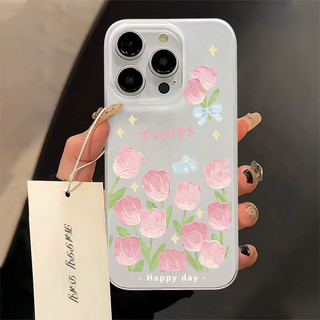 ภาพประกอบทิวลิปนิ่มกันกระแทก TPU เคสไอโฟน for iPhone 11 12 13 14 15 16Pro Max XR XS X 7/8P