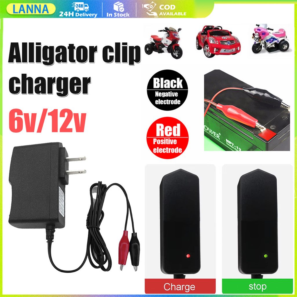 ร้านอยู่ที่ไทย อะแดปเตอร์ชาร์จแบตลิเธียม DC 6V 12V 1A พาวเวอร์ซัพพลาย สําหรับรถมอเตอร์ไซค์