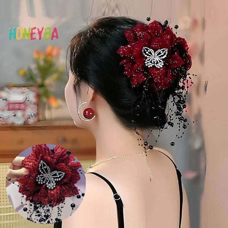 <Honeyba> Flower Butterfly sel Hairpin ดอกไม้ Headdress กิ๊บโอ้อวด Nice