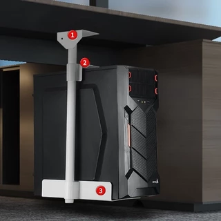 Tar Universal PC ผู้ถือใต้โต๊ะผนังด้านข้าง CPU Stand Lift ปรับคอมพิวเตอร์เมนเฟรมแขวนโฮสต์กล่องขาตั้ง Rack