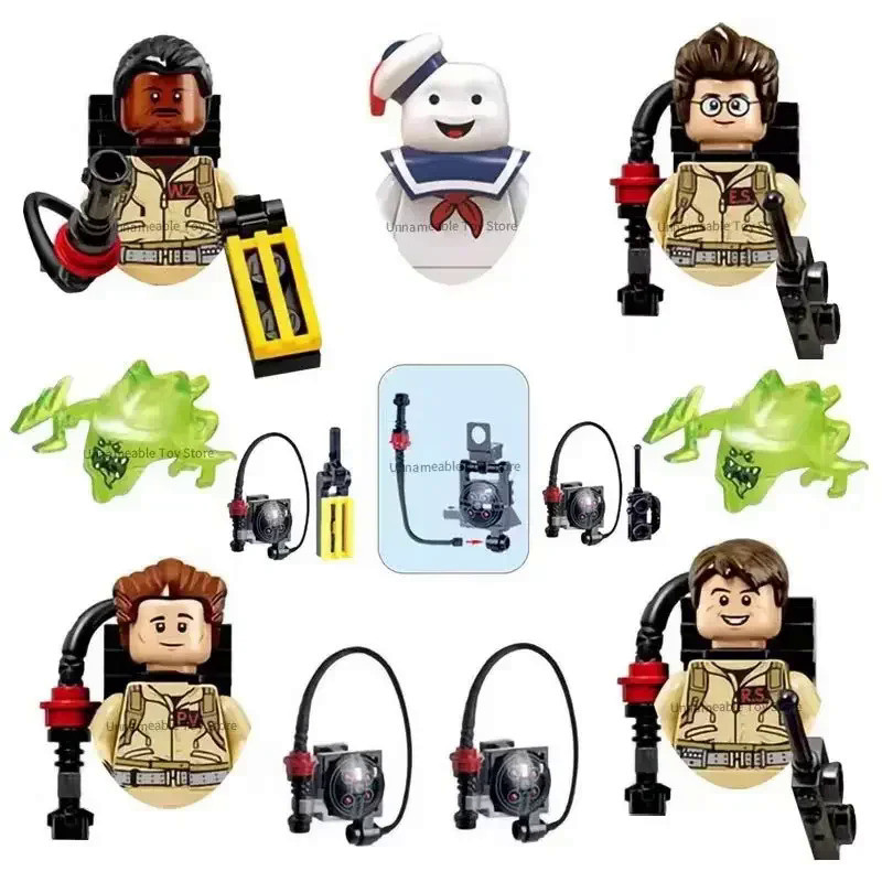 7Pcs/Set Compatibl 10274 75828 75827 Movie Ghostbusters Ghost Busters Peter Egon Spengler Building B