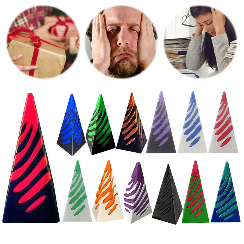 3D Printed Spiral Cone Toy Impossible Pyramid Passthrough Sculpture Pass Through Pyramid Fidget Toy 