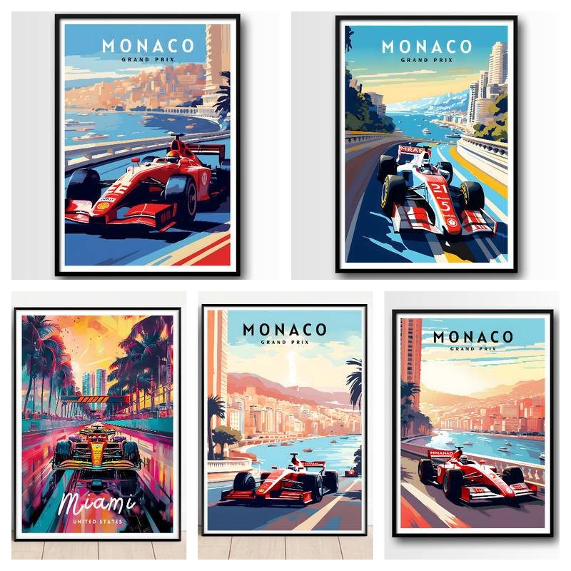 Miami Formula 1 Poster Monaco Grand Prix Poster Monaco Print Monaco Grand Prix F1 Print
