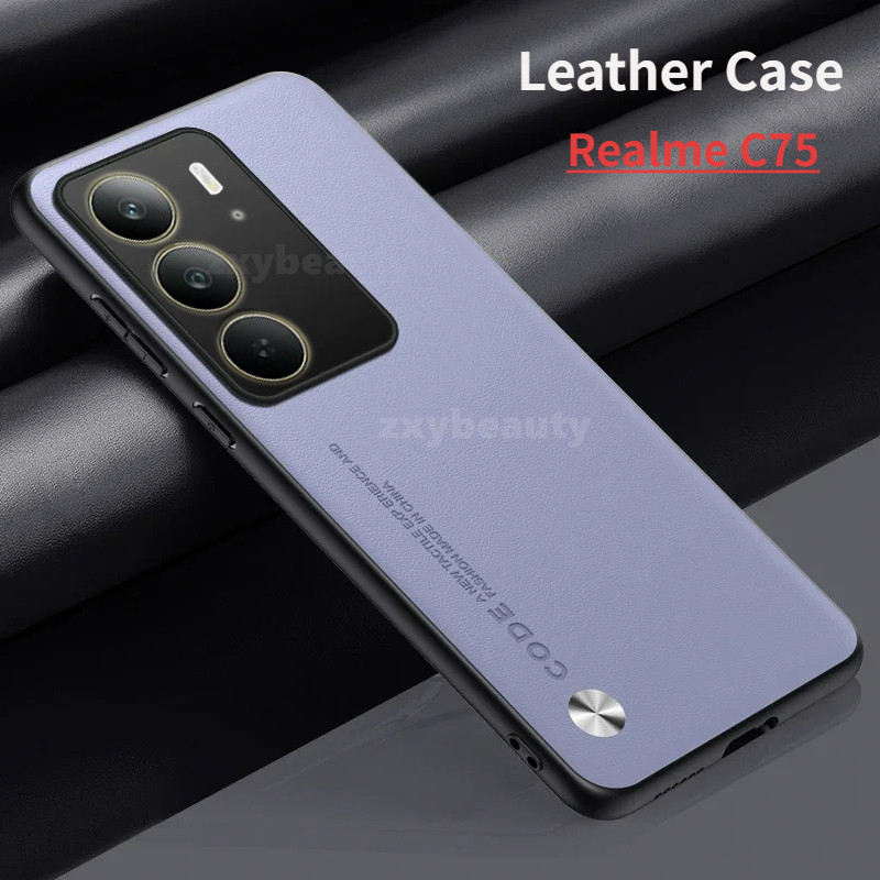 Realme C75 5G 4G 2024 กรณีซิลิโคนอ่อนนุ่มหนังธรรมดาเคสป้องกันสําหรับ RealmeC75 C 75 ป้องกันปกหลัง