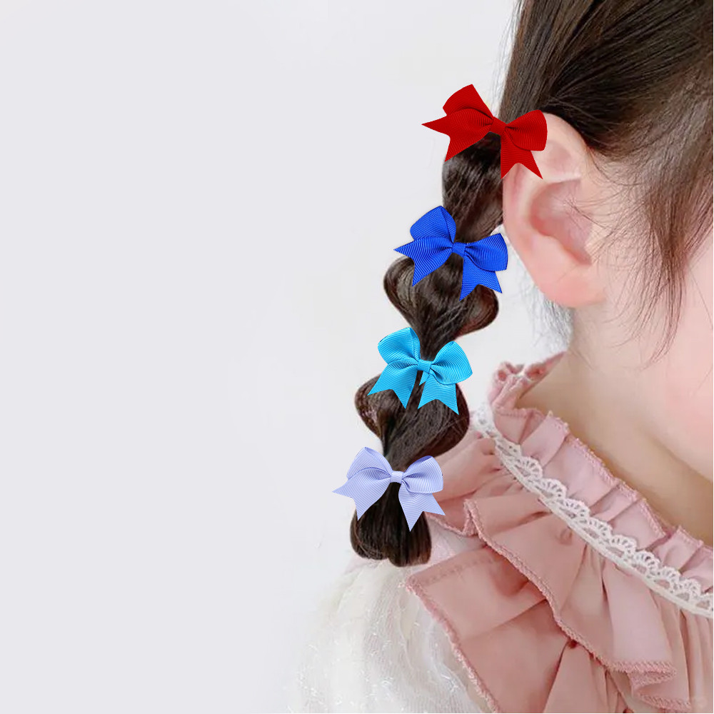 10 ชิ้น/ล็อตใหม่สี Grosgrain ริบบิ้น Bows ยืดหยุ่น Hairties ยางรัดผมสาวฤดูใบไม้ผลิหัวเชือกอุปกรณ์เสริมผมขายส่ง