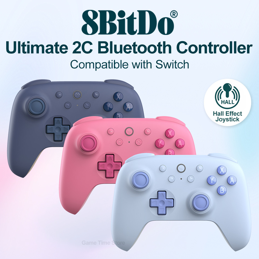 8bitdo Ultimate 2C คอนโทรลเลอร์สวิทช์บลูทูธไร้สาย Gamepad NS อุปกรณ์เสริม Hall Effect จอยสติ๊ก Tactile D-Pad