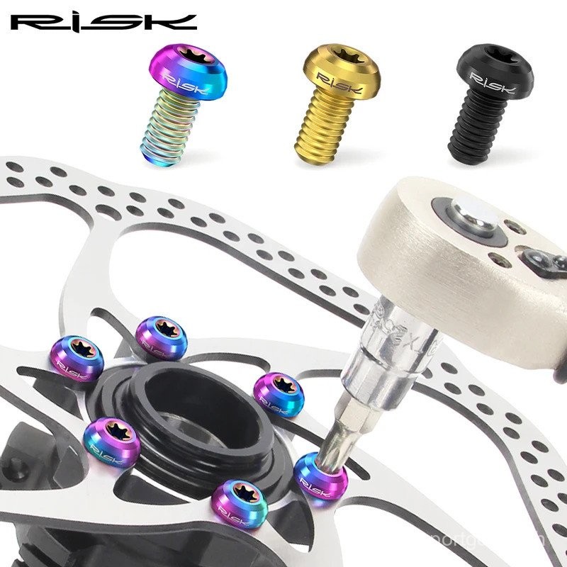 ความเสี่ยง 12 ชิ้น M5x10mm ดิสก์เบรกโรเตอร์ น็อตไทเทเนียม TC4 MTB เสือภูเขา สกรูอุปกรณ์