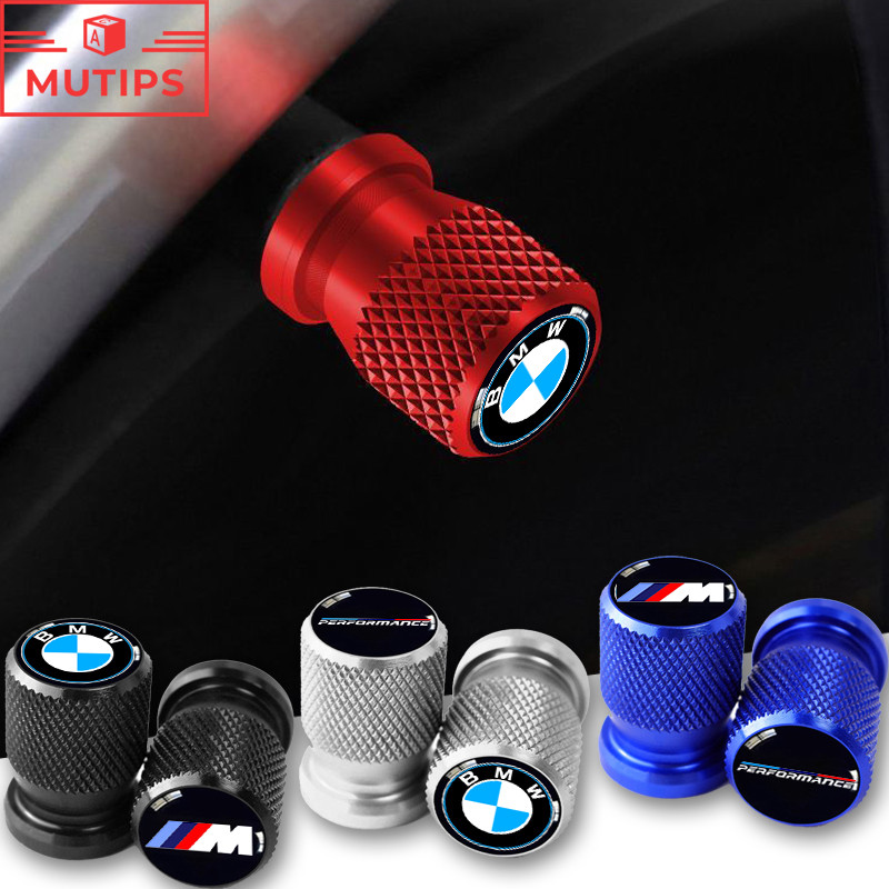 BMW 2/4 ชิ้น ฝาครอบวาล์วยางรถยนต์ อลูมิเนียม ฝาอากาศ ยางก้านวาล์ว สําหรับ รถยนต์ / รถจักรยานยนต์ / จักรยาน M Power Performance G20 F10 E46 F30 E39 G30 E60 E90 X1 E84 645ci E63 E36 E30 X3 F25 X3 G01 X1 F48 F32 F34 E92 G22 F44 IX3 I4 IX