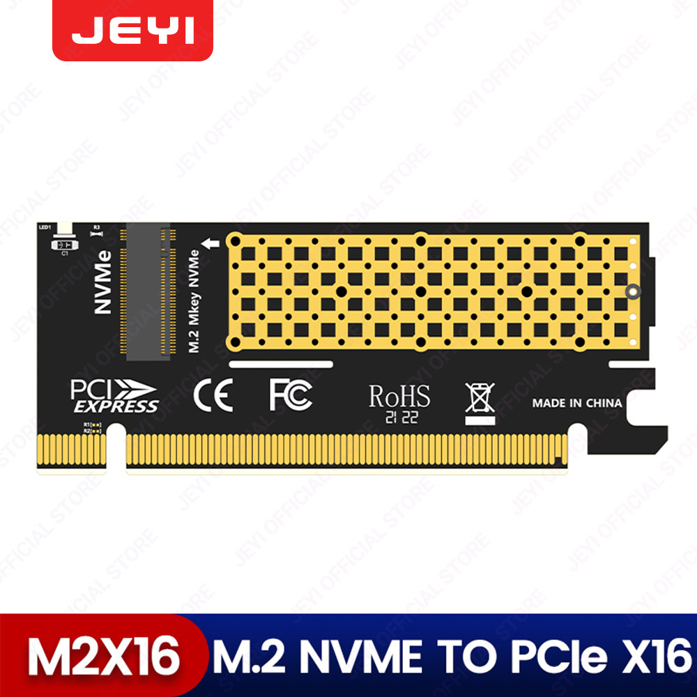 Jeyi อะแดปเตอร์ M.2 NVMe เป็น PCIe 4.0 x16, M.2 NVMe SSD เป็น PCI-e 4.0 การ์ดขยาย รองรับโซลิดสเตทไดรฟ์ 2280 60 42 30