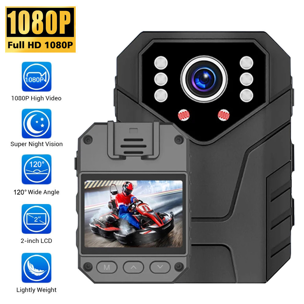 Body สวมใส่มินิกล้องตํารวจ HD DVR Video Recorder Security Cam IR Night Vision Mini Camcorders