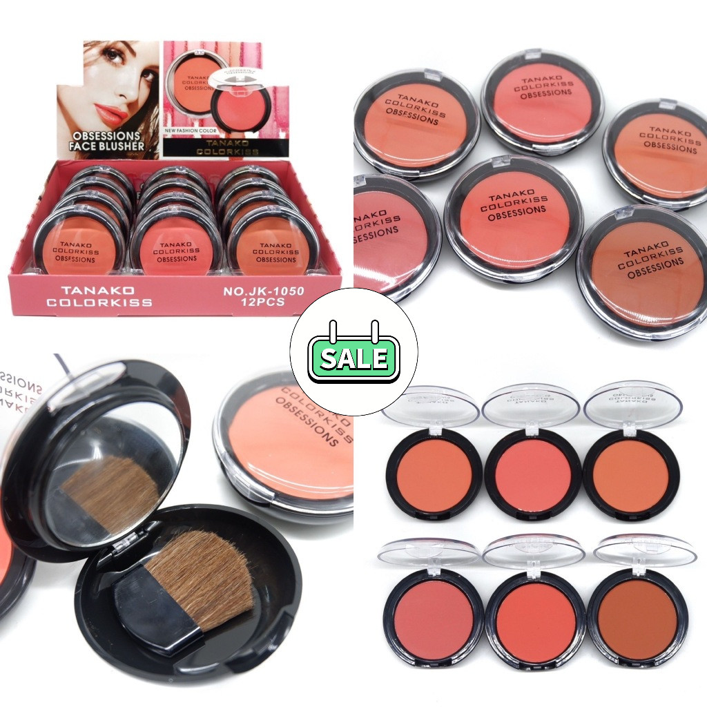 ขายส่ง (ยกกล่อง) TANAKO COLORKISS BLUSHER บลัชออนเนื้อแมทต์ 6สี เม็ดสีชัด สวย ติดทน