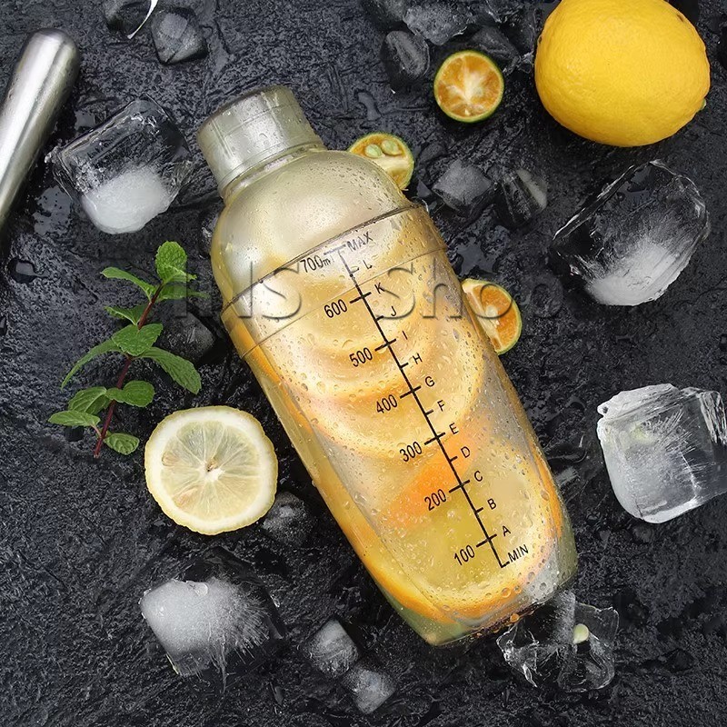 แก้วเชคค็อกเทล เครื่องมือบาร์เทนเดอร์ สเกลคู่ ร้านชานม  Snow grams cup