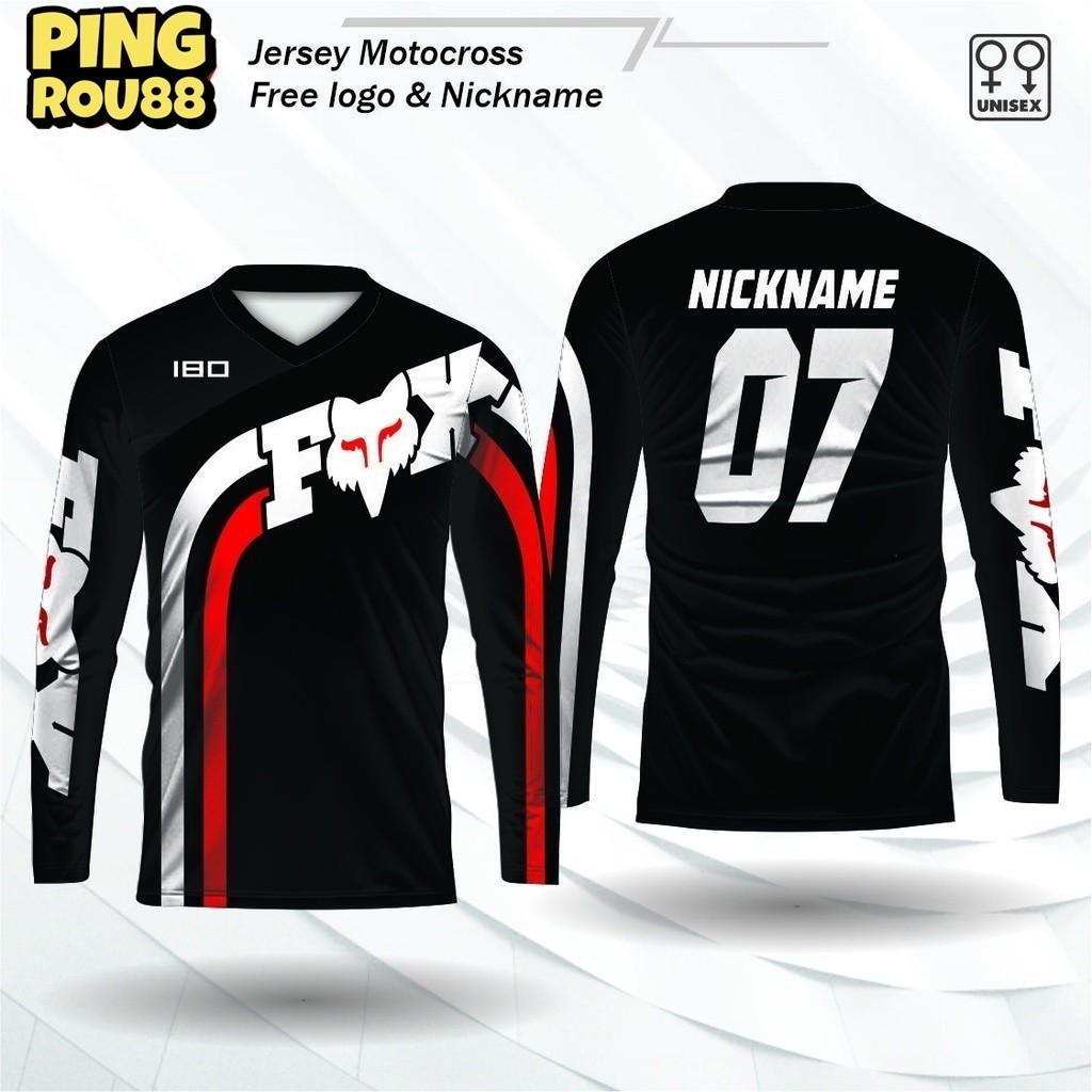 Free Custom ชื่อและหมายเลขJersey Motocross Trail Trabas Enduro Jersey Fox ฟรีที่กําหนดเองชื่อและหมายเลข