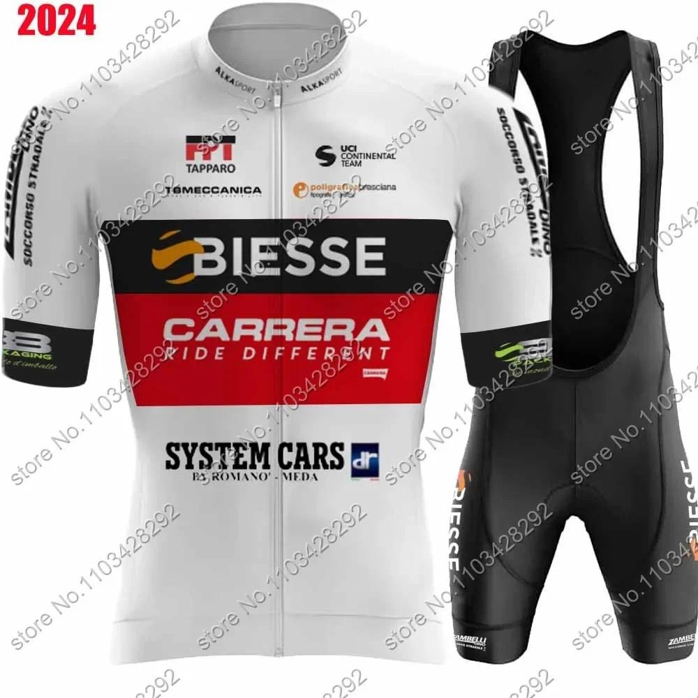 ทีม Biesse 2024 ขี่จักรยาน Jersey ชุดแขนสั้นฤดูร้อนอิตาลีเสื้อผ้า Mans จักรยานเสือหมอบชุดจักรยาน Bib กางเกงขาสั้น MTB สวมใส่