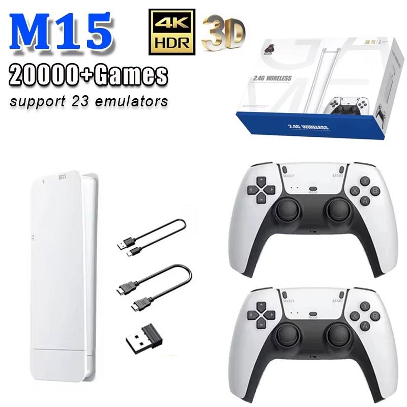 4k TV Game Stick M15 คอนโซลวิดีโอเกม 128G ในตัว 30000 เกมคอนโทรลเลอร์ไร้สาย Gamepad Retro เครื่องเล่นเกมมือถือ
