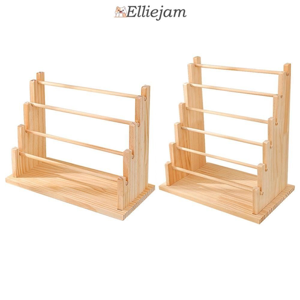 Elliejam สร้อยข้อมือยืนแสดง,ไม้เนื้อแข็ง4/6ชั้นกําไลข้อมือชั้นเก็บ,ที่แข็งแกร่งรับน้ําหนักหลายขั้นตอนบันไดเครื่องประดับออแกไนเซอร์
