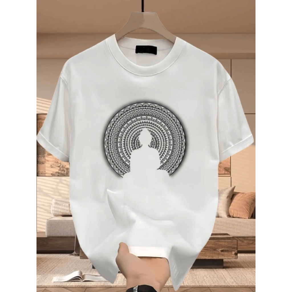 Top.basic🔥เสื้อยืดคอกลมสีไม่ตกเนื้อผ้าดี“Buddha”ผ้าCOTTON สตรีทแฟชั่น OVERSIZE เสื้อยืดผู้ชายส่งจากไทย【COD】
