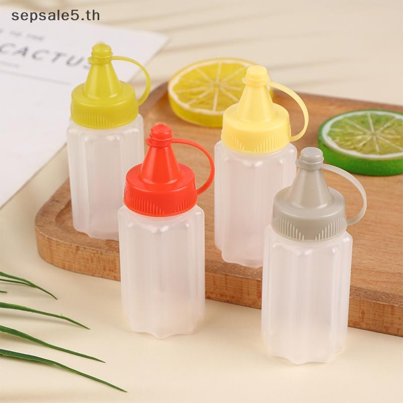 [บ้าน] 4ชิ้นมินิขวดซอสรีฟิลซอสมะเขือเทศน้ําผึ้งสลัดภาชนะขวดแบบพกพาขวดซอสการจัดเก็บกล่องอาหารกลางวันรวมทั้งการตกแต่ง จ่าย {ไทย}