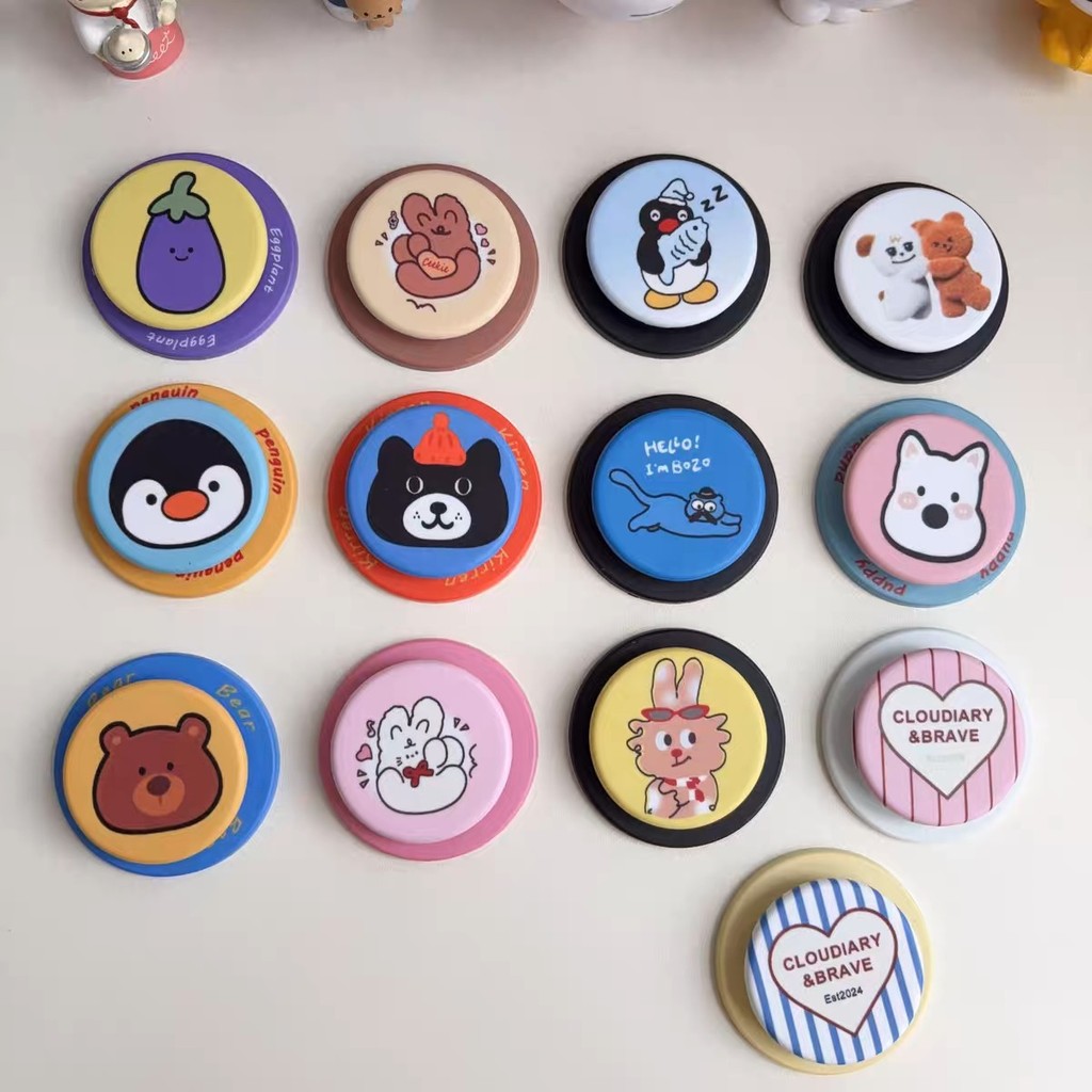 น่ารักเพนกวินหมีสีน้ําตาล Doodle Graffiti Magnetic Phone Grip Tok ที่วางโทรศัพท์สําหรับ IPhone Samsung Universal Stand Holder Tok โทรศัพท์แม่เหล็ก Griptok Grip Tok Stand