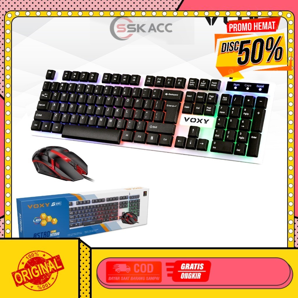 Voxy KM800 LED RGB Gaming Keyboard Mouse