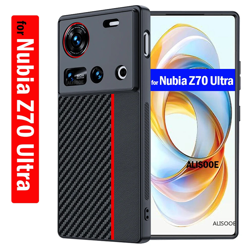 กันกระแทก Funda สําหรับ Nubia Z70 Ultra Z70S Z80 Ultra กรณีหรูหราไฟเบอร์ PU-หนังสําหรับ ZTE Nubia Z7