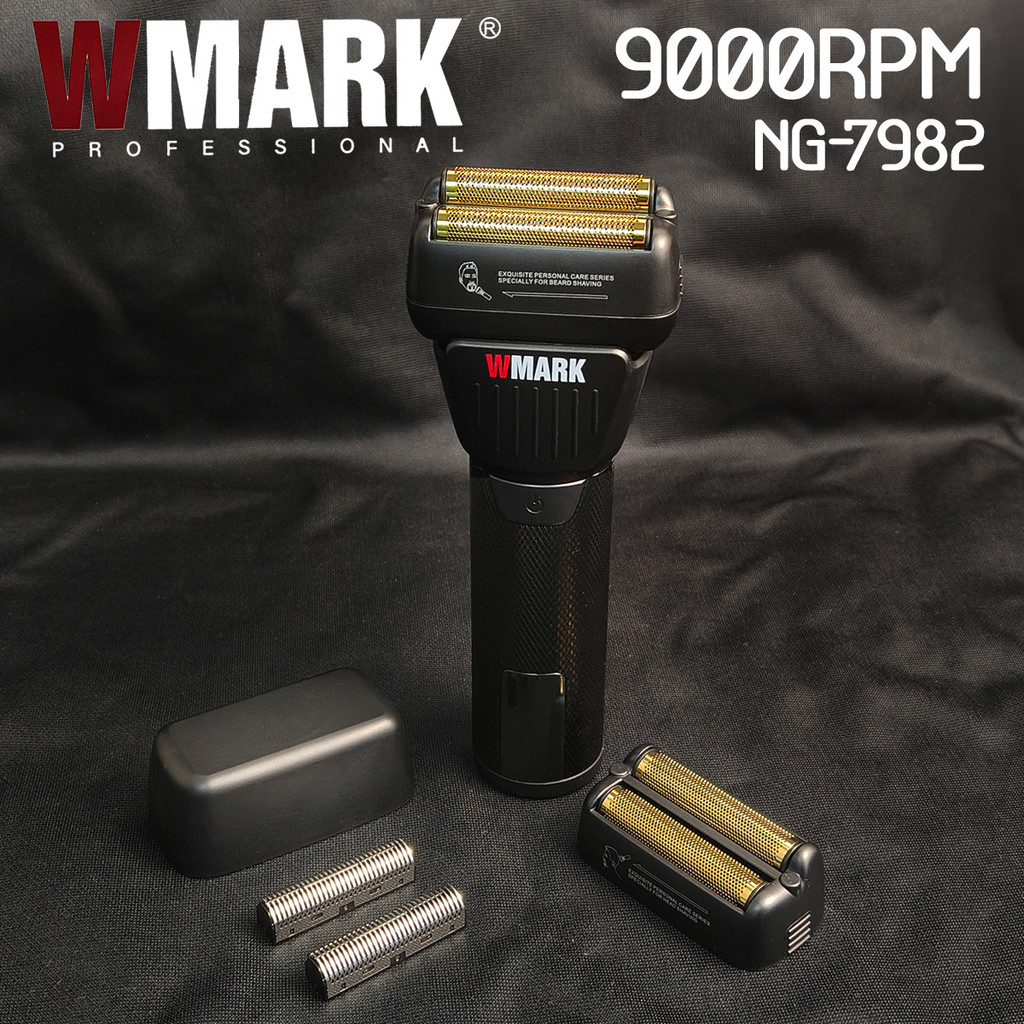 WMARK NG-7982 เครื่องโกนหนวดตัดผมความเร็วสูงระดับมืออาชีพ 9000RPM ปัตตาเลี่ยนตัดผมมีดโกนไฟฟ้าแบบสองใ