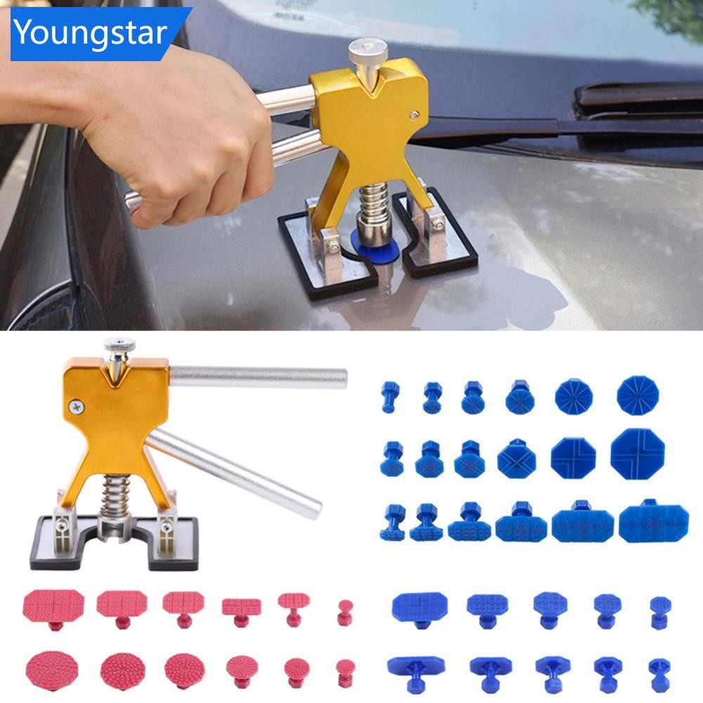 FYG Car Dent Removal เครื่องมือแผ่นโลหะ Paintless Dent Puller สั้น T-Dent ดึงชุดดูดถ้วย Workshop Kit สําหรับ Auto Hail Pit Repair