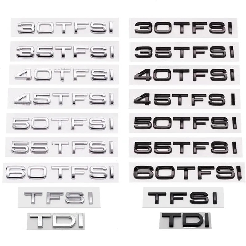 Car Styling 30 35 40 45 50 55 60 TFSI 2.0 TDI logo emblem rear trunk badge sticker decal for Audi A4