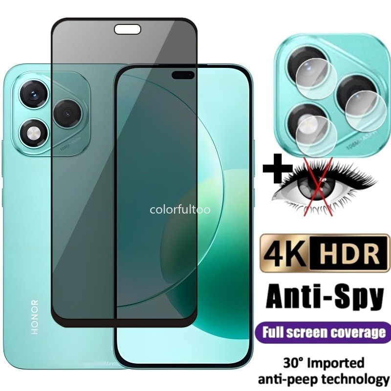 2in1 ความเป็นส่วนตัวกระจกนิรภัยสําหรับ Honor 400 200 Lite Pro 200Lite Honor200 Honor400Smart 4G 5G 9H คลุมทั้งหมด Anti Spy กระจกส่วนตัวป้องกันหน้าจอสําหรับ 400Lite กลับกล้องเลนส์ฟิล์ม