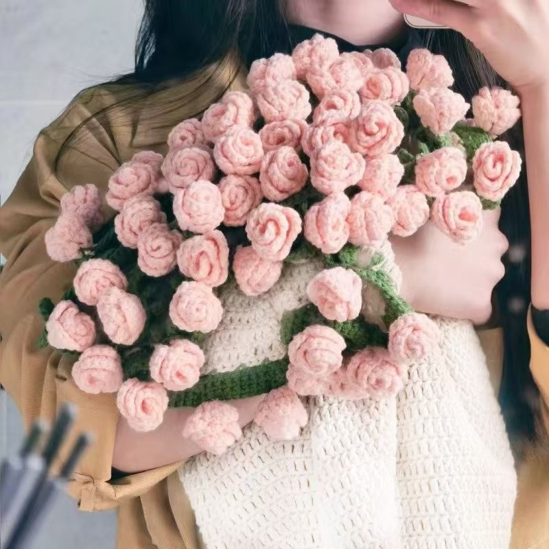 ผ้าห่มช่อดอกไม้ถักโครเชต์ Crochet Flower Bouquet Blanket สำหรับของขวัญ วันเกิด และตกแต่งบ้าน