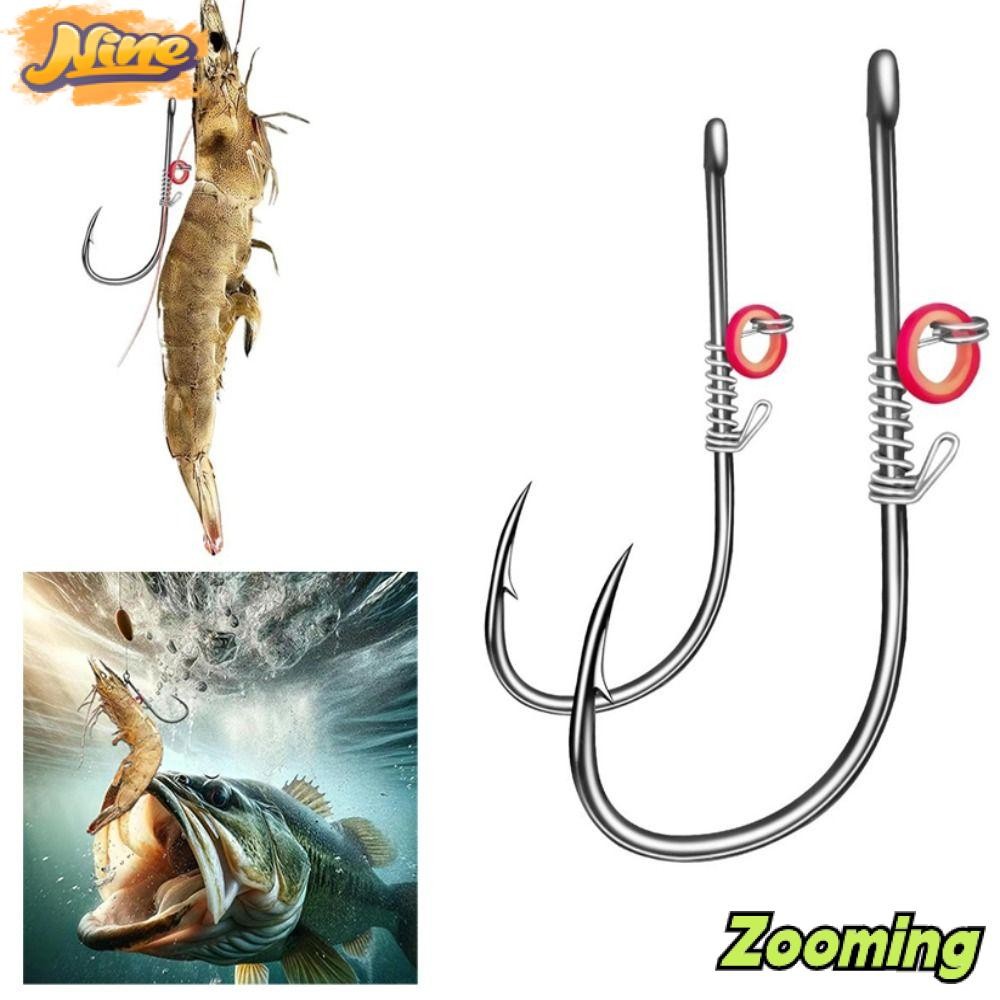 ZOOMING 10pcs High-Carbon Steel Fishhook, Wide Gap Pickerel Live กุ้งเหยื่อตะขอ, 2024 Worky Worm Soft Worm เหล็กคาร์บอนสูง Hawksbill ตะขอเดี่ยวตกปลาทะเล