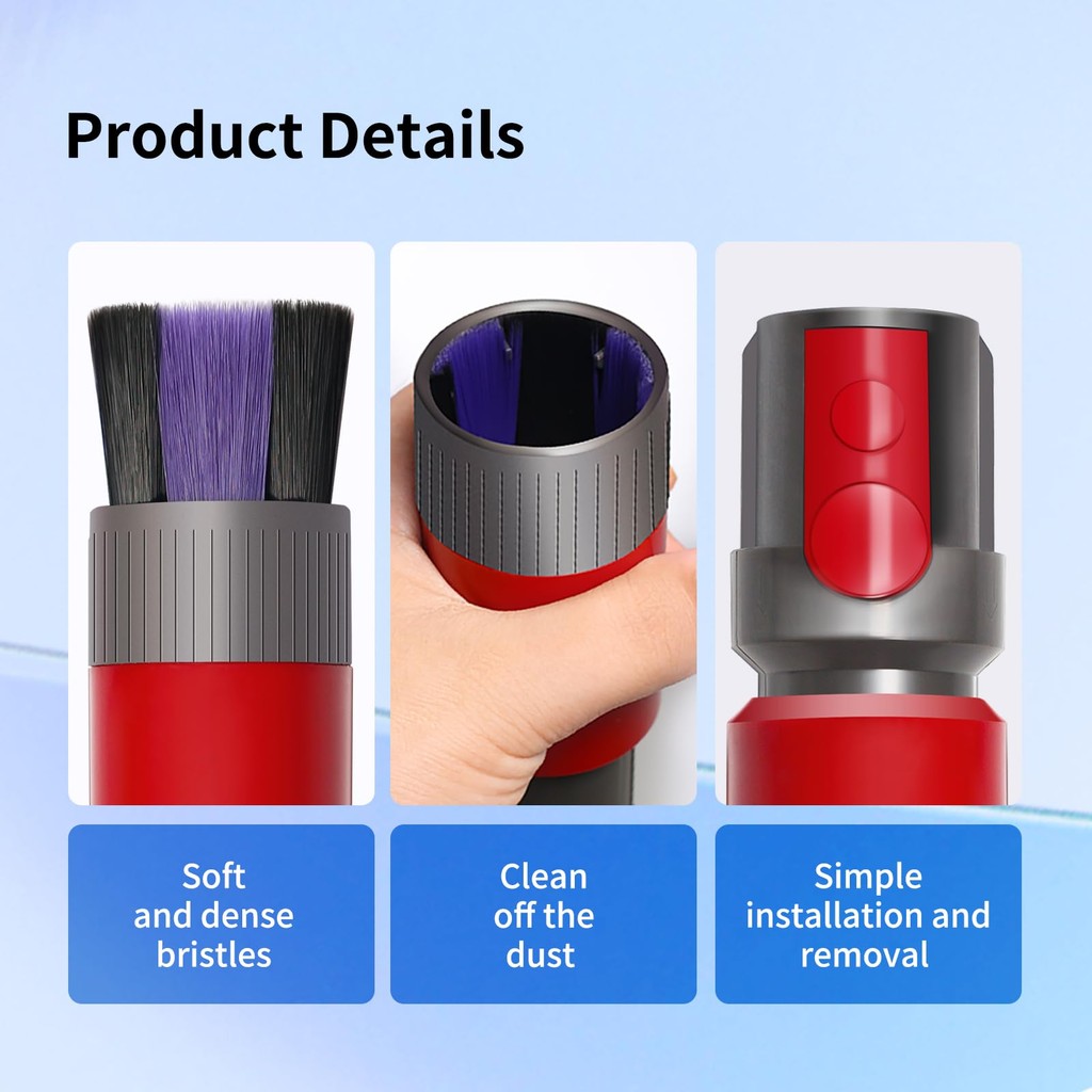 แปรงกำจัดฝุ่นอ่อนสำหรับ Dyson V7 V8 V10 V11 V15 เครื่องดูดฝุ่นแปรงทำความสะอาดด้วยตนเองชิ้นส่วนติดหัวฉีด - รูปที่ 3