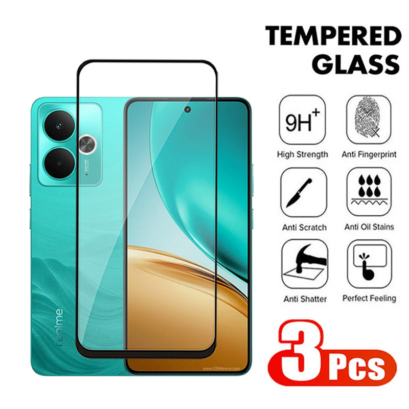 กระจกนิรภัยสําหรับRealme 14 T 5G 2025 ป้องกันหน้าจอคลุมทั้งหมดกระจกป้องกันสําหรับRealme14T 14T Realm