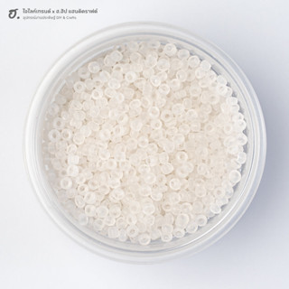 ลูกปัดเม็ดทราย ขนาด 3 มม. ขาวใสเนื้อด้าน Clean White Matte