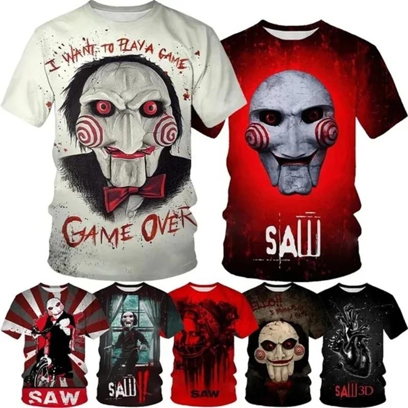 แฟชั่นขายร้อน Billy The Billy Is A Puppet - Saw ภาพยนตร์สยองขวัญ 3D พิมพ์ผู้หญิงเสื้อยืดผู้ชายสยองขว
