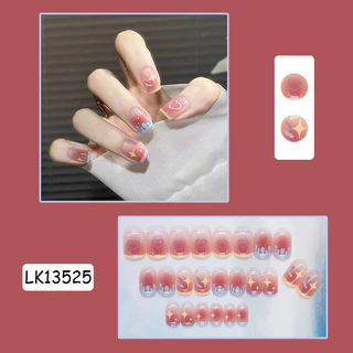 รุ่นLuxnail FN44 พร้อมส่งเล็บปลอมสำเร็จรูปสไตล์มินิมอลลายน่ารักๆ ขนาดฟรีไซส์ 24 ชิ้นสุดคุ้ม