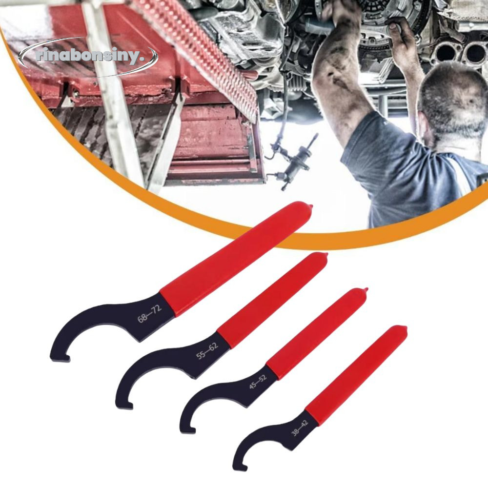 RINABONSINY ตะขอประแจ Spanner, 45-48HRC Anti Slip Handle ประแจเครื่องมือ,ประเภท 38-42 มม./45-52 มม./55-62 มม./68-72 มม.สีดํา Oxidized สําหรับรอบ Nut C เครื่องมือ