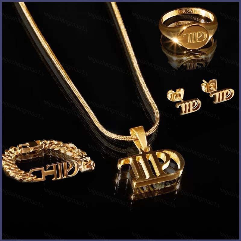 MG1 Taylor Swift TORTURED POETS DEPARTMENT TTPD สร้อยคอสร้อยข้อมือแหวนหูสตั๊ดต่างหูเครื่องประดับคอ G