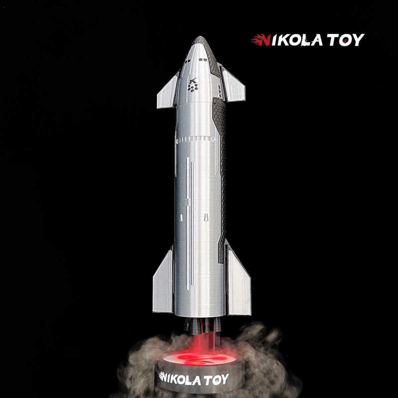 [ในสต็อก] NIKOLATOY Musk SpaceX Starship Model 1: 200 หางเปลวไฟพิเศษสเปรย์ความชื้นฟังก์ชัน Cycloidal ความชื้น