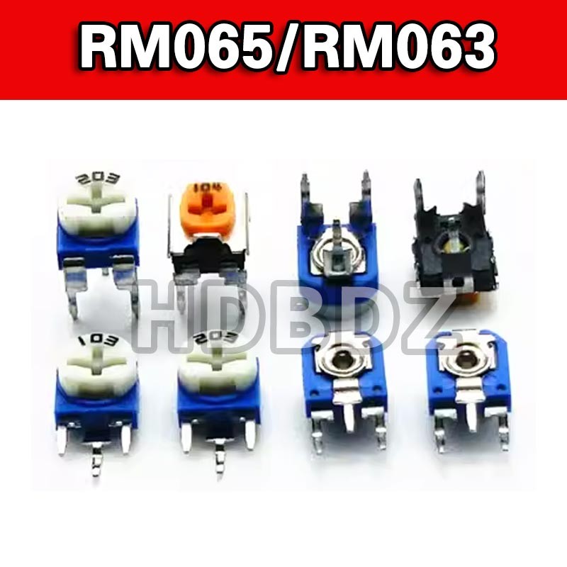 10~50pcs RM065/RM063  1k/2k/5k/10k/50k/100k/1M WH06  Fine-tuning Potentiometer ปรับตัวต้านทาน