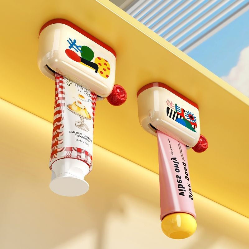 天地鱼办公明牙膏神器牙膏置物架膏置物架挂式膏置物架子儿童牙压器纳 Di Yu แม่เหล็กดูดบีบยาสีฟันสิ่งประดิษฐ์ชั้นเก็บยาสีฟันyuanquanshiye