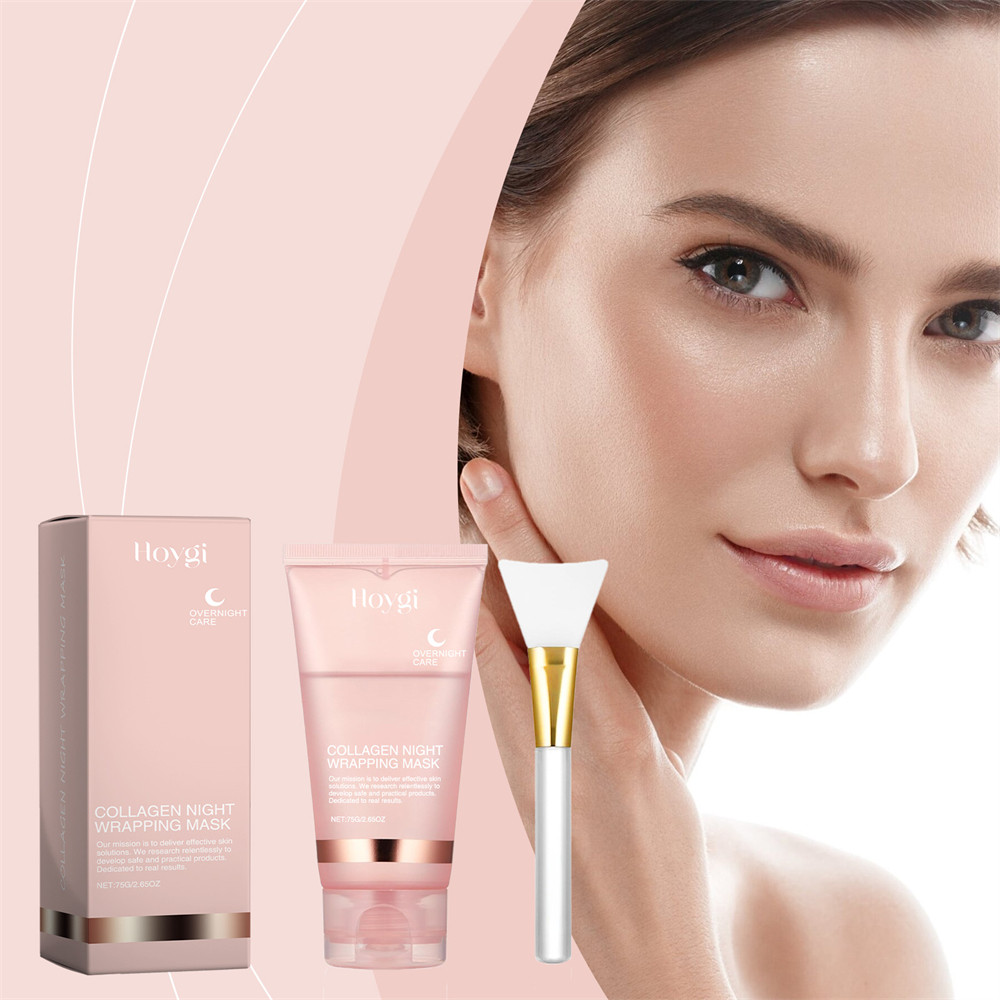 2pcs HOYGI มาส์กลอกคอลลาเจน 2 ชิ้น มาส์กผ่อนคลาย ให้ความชุ่มชื้น ควบคุมความมัน ชุดมาส์กหน้าผ่อนคลาย