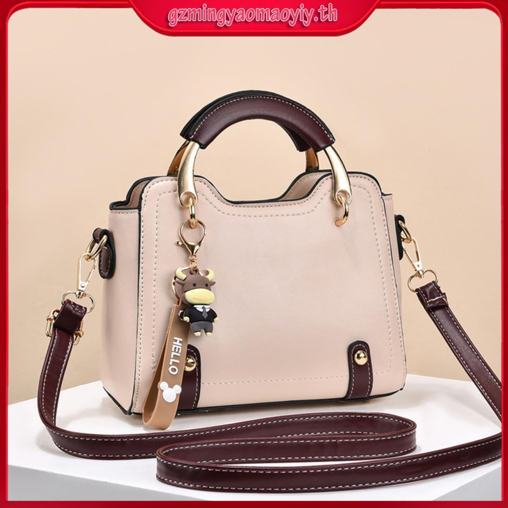 Olini กระเป๋าสี่เหลี่ยมเล็ก กระเป๋าสะพายความจุขนาดใหญ่ PU กระเป๋าแฟชั่น Messenger กันน้ํา