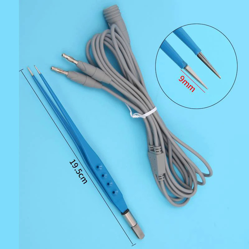 หม้อนึ่งฆ่าเชื้อโรคความถี่สูง Electrosurgical Bipolar Coagulation Forceps พร้อมสายซิลิโคนสำหรับศัลยก