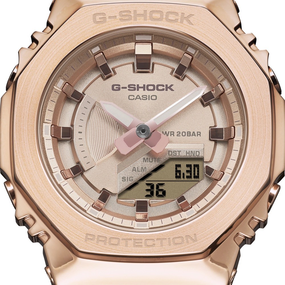 CASIO นาฬิกาข้อมือผู้หญิง G-SHOCK MID-TIER รุ่น GM-S2100PG-1A4DR วัสดุเรซิ่น สีพิงค์โกลด์