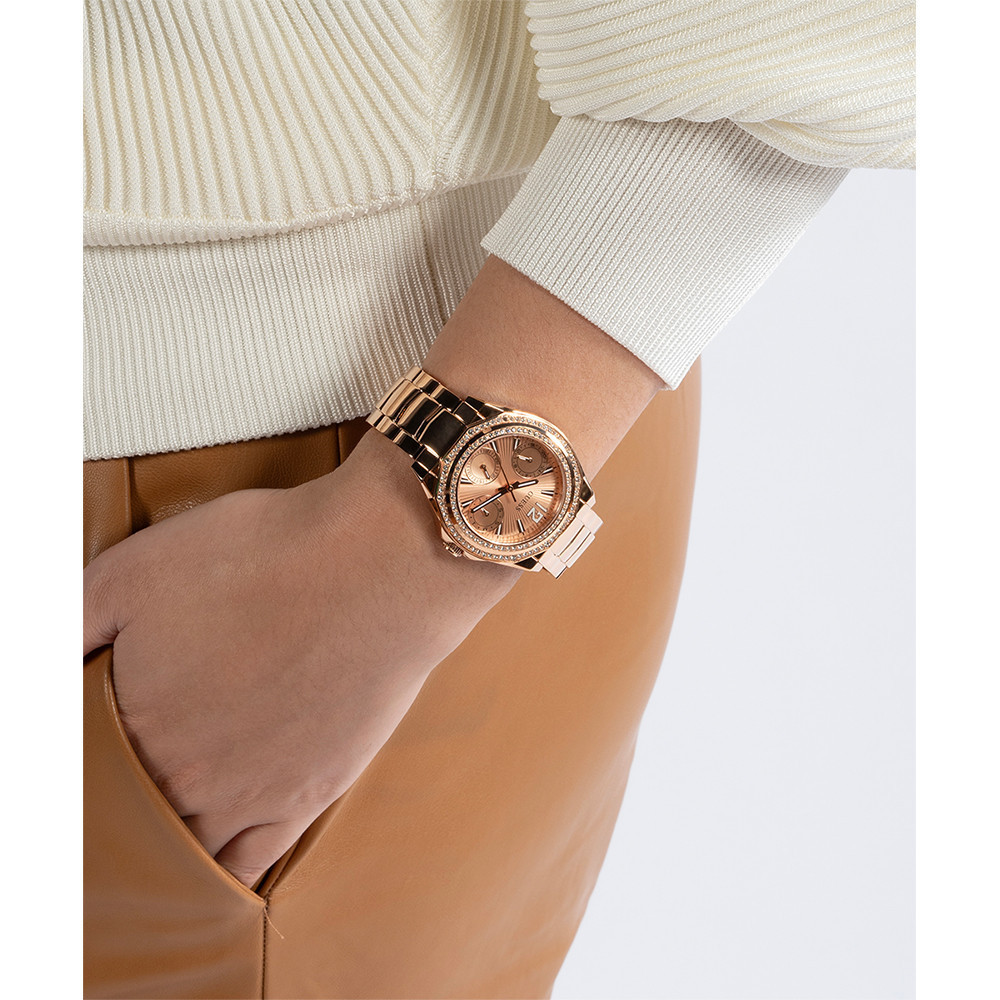 GUESS นาฬิกาข้อมือ รุ่น  RITZY GW0685L3 สีโรสโกลด์