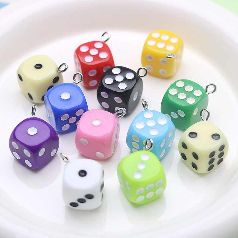 ชิ้นส่วนอะคริลิกสีทึบขนาด 14 มม. รูปทรงลูกเต๋าขอบมน – อุปกรณ์ DIY สำหรับต่างหู ห่วงล็อคซิป พวงกุญแจ และจี้